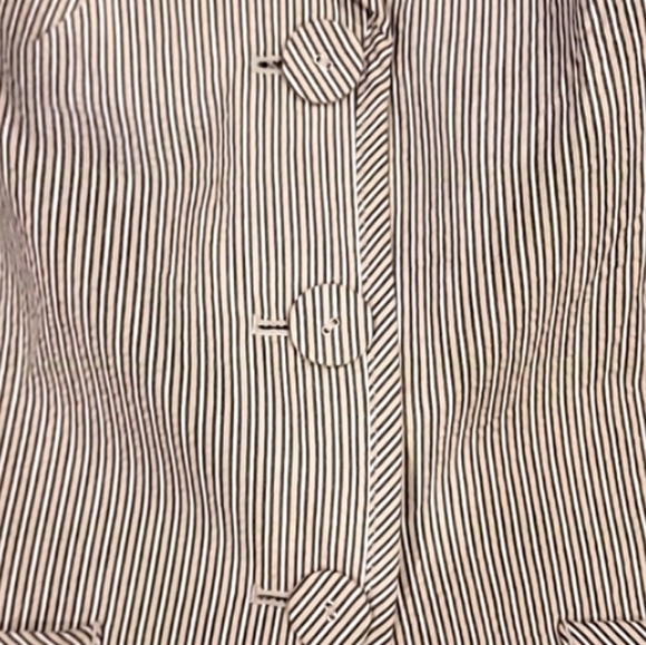 Sigrid Olsen Duo Color Seersucker 100% Cotton Striped Short Jacket Gray 6 - Picture 10 of 16